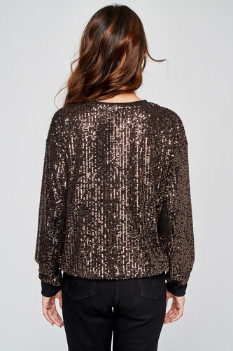 Black Geometric Straight Top, Black, image 4